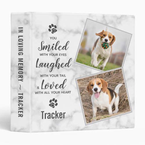 Pet Loss Remembrance Pet Memorial Photo Album 3 Ring Binder