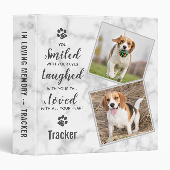 Pet Loss Remembrance Pet Memorial Photo Album 3 Ring Binder (Front/Spine)