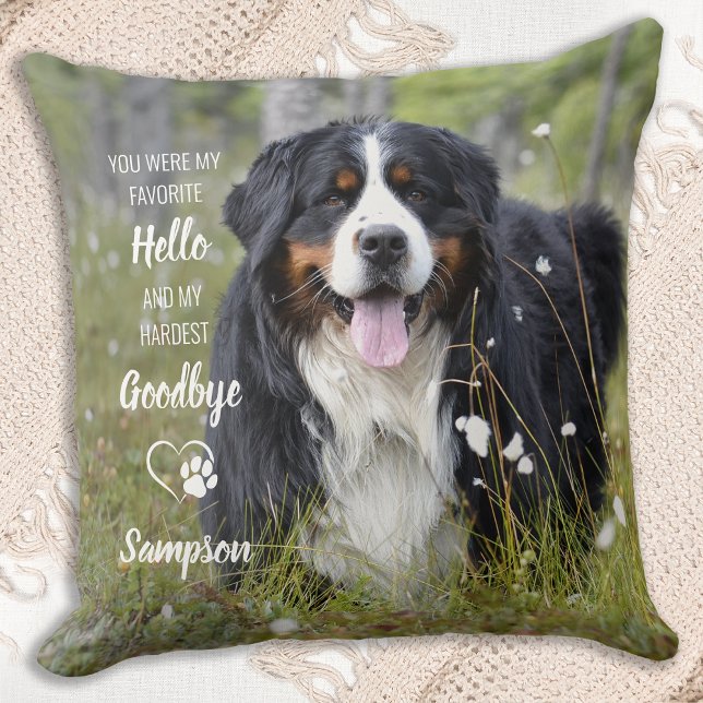 Pet Loss Remembrance Poem 2 Photo Dog Memorial Throw Pillow (Creator Uploaded)