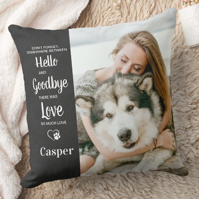 Pet Loss Remembrance Poem Dog Photo Pet Memorial Throw Pillow (Creator Uploaded)