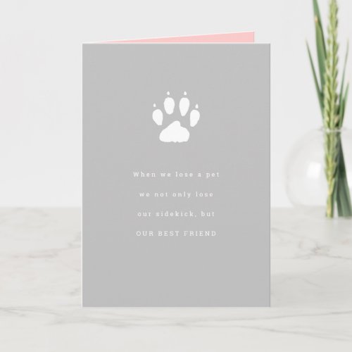 Pet Loss Sidekick Sympathy Card