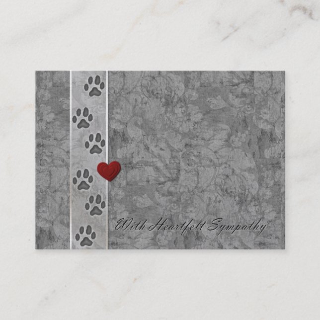Pet Loss Sympathy Business Card (Front)