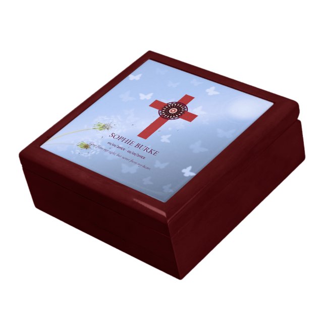 Pet Loss Sympathy Butterflies Blue Pet Memorial Gift Box (Side)