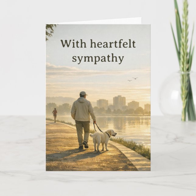 Pet Loss Sympathy Card – Quiet Walk Design (Front)