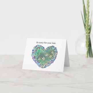 Pet Loss Sympathy Death of Beloved Dog Cat Sorry Card