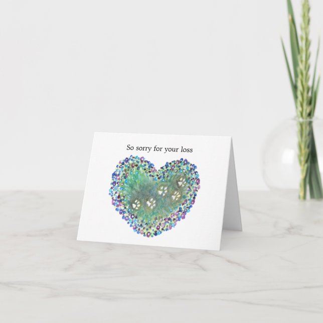 Pet Loss Sympathy Death of Beloved Dog Cat Sorry Card (Front)