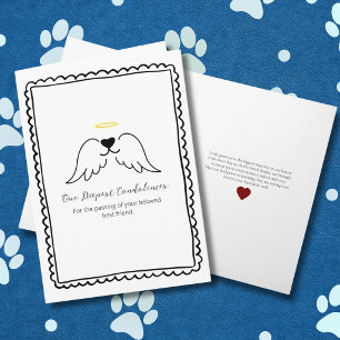 Pet Loss Sympathy Dog Angel Wings Custom Card