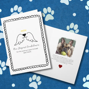 Pet Loss Sympathy Dog Angel Wings Custom Photo Card