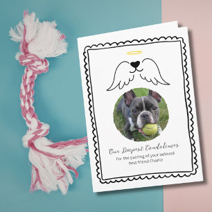 Pet Loss Sympathy Dog Angel Wings Custom Photo Card