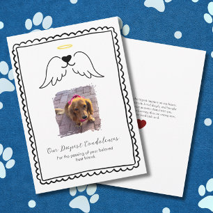 Pet Loss Sympathy Dog Angel Wings Custom Photo Invitation