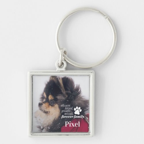 Pet Loss Sympathy Forever Family Memorial Keychain