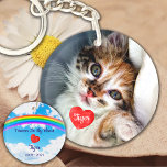 Pet Loss Sympathy Gift - Cat Lover - Dog Memorial  Keychain<br><div class="desc">Celebrate your best friend with a personalized Pet Photo Keychain . Back is beautiful artwork of sky ,  clouds and rainbow to memorialize a pet loss . Personalize the back with name ,  dates ,  text .
Pet Loss Sympathy - Cat Lover Gift - Pet Memorial Keychain</div>