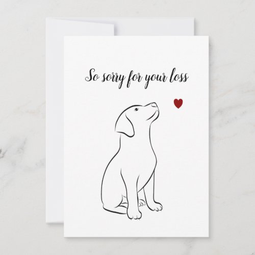 Pet loss sympathy holiday card