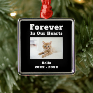Pet Loss Sympathy Memorial Forever In Our Hearts Metal Ornament