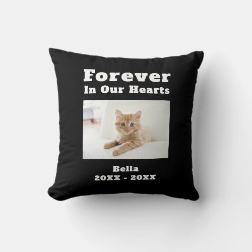 Pet Loss Sympathy Memorial Forever In Our Hearts Throw Pillow