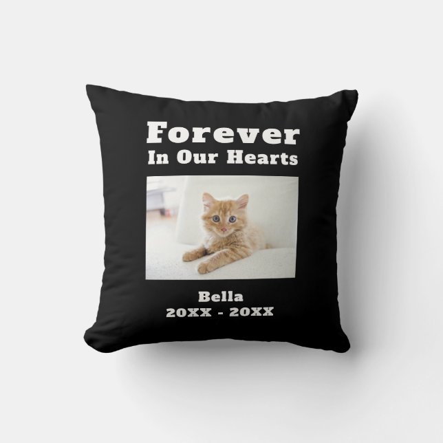 Pet Loss Sympathy Memorial Forever In Our Hearts Throw Pillow (Front)