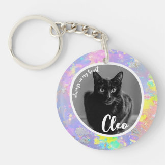 Pet Loss Sympathy Memorial Keepsake Opal Symbol Keychain