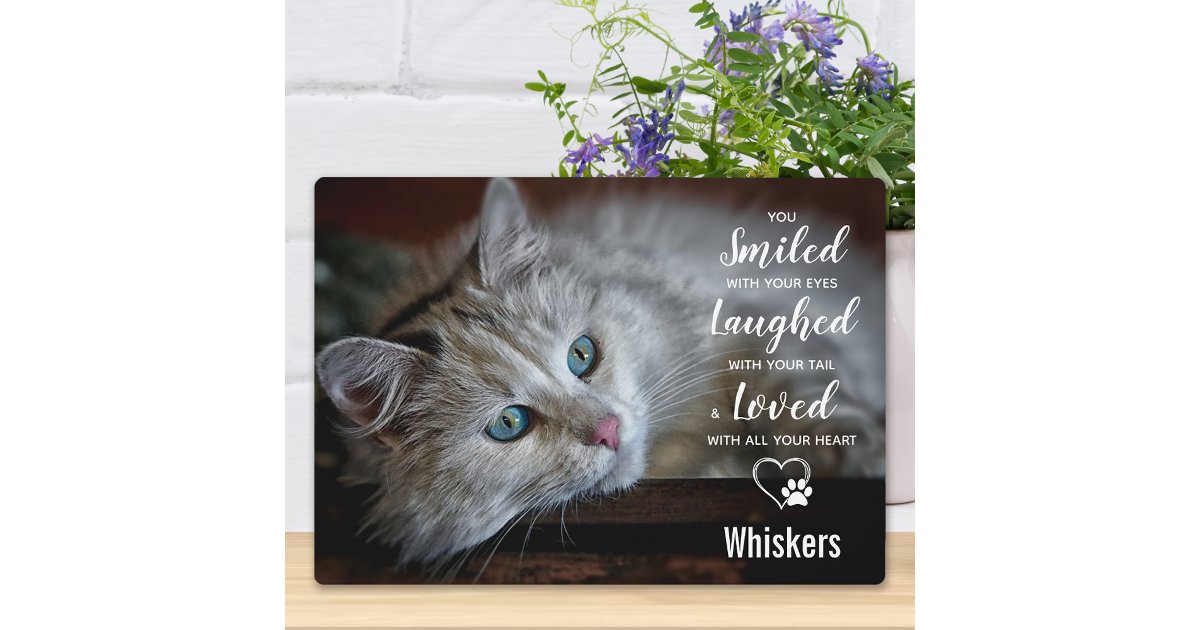 Pet Loss Sympathy Photo Keepsake Cat Pet Memorial Plaque | Zazzle