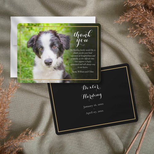 Pet Loss Sympathy Photo Script Thank You Card