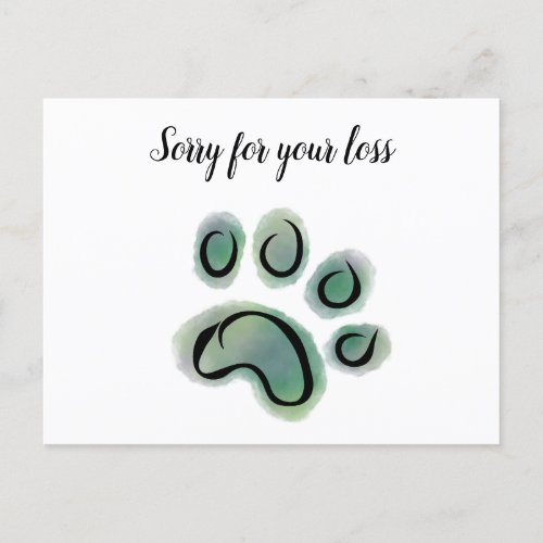 Pet Loss sympathy  Postcard