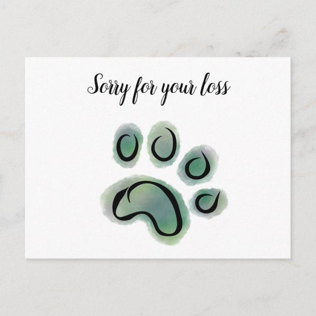 Pet Loss sympathy  Postcard (Front)