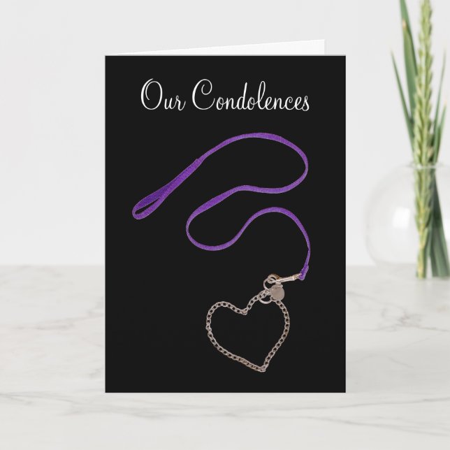 Pet Loss Sympathy Purple Leash Heart Template (Front)