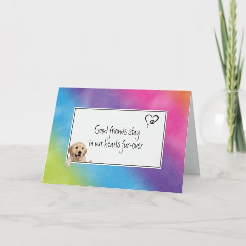 Pet Loss Sympathy Rainbow Retriever Card