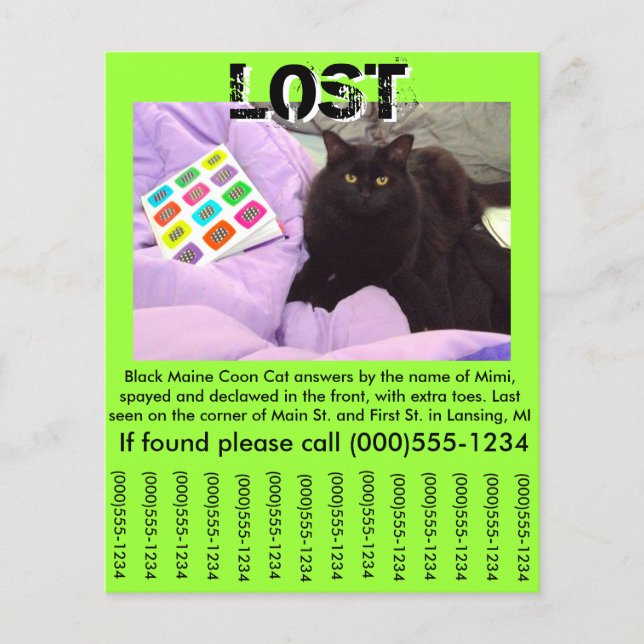 Pet Lost Flyer Template - 4.5" x 5.6" Flyer (Front)