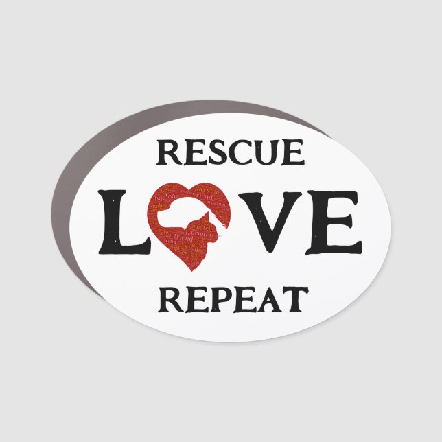 Pet Love and Rescue Car Magnet (Front)