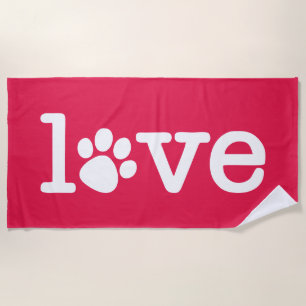 Pet love beach towel
