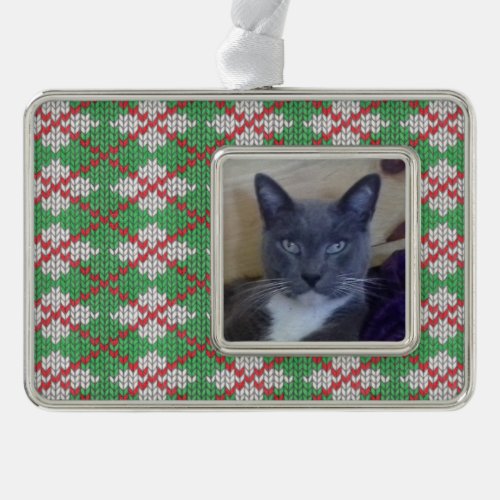 PET LOVE Framed Horizontal Ornament  Xmas Knit