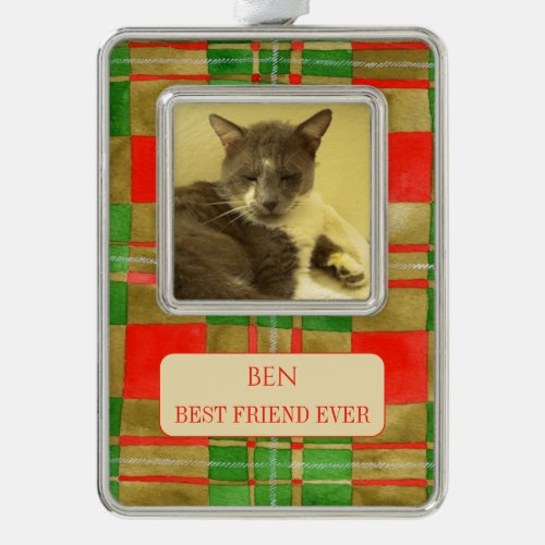 PET LOVE Framed Ver Ornament  Text MacGregorPlaid