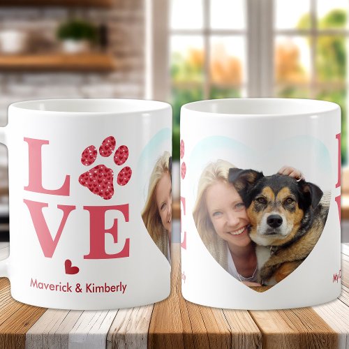 Pet LOVE Heart Photo Custom Dog Lover Valentine  Coffee Mug