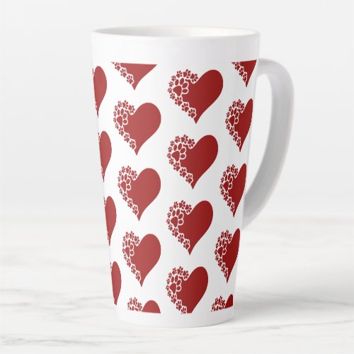 Pet Love Hearts White Latte Mug