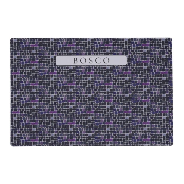 PET LOVE Laminated Placemat / Black Mosaic (Front)