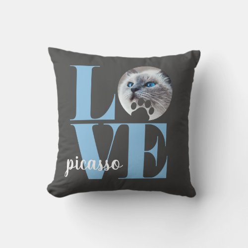 Pet LOVE Personalized Custom Photo Throw Pillow