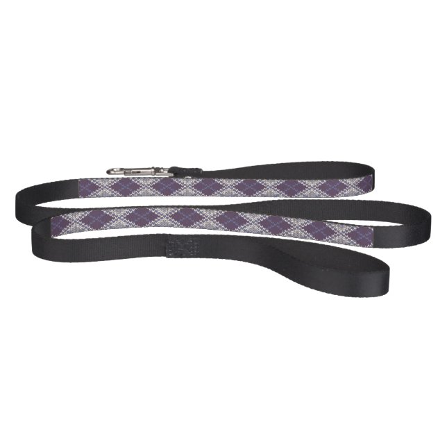 PET LOVE Pet Leash - Plum Argyle Knit (Full)