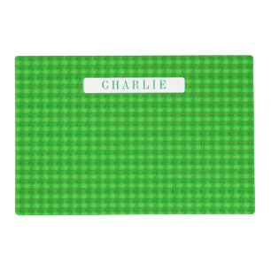 PET LOVE Pet Placemat / Green Plaid