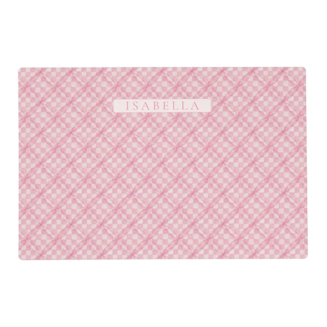 PET LOVE Pet Placemat - Pink Quilt (Front)