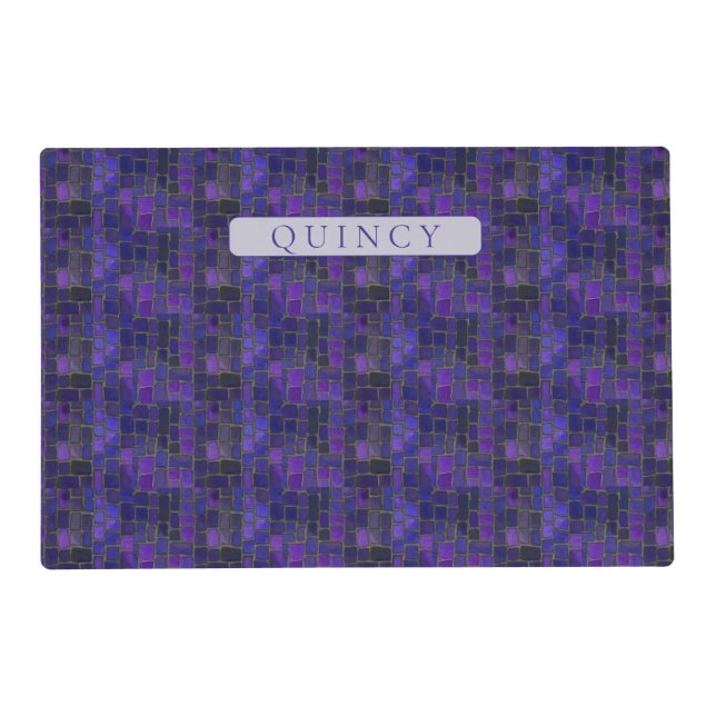 PET LOVE Pet Placemat / Violet Mosaic (Front)