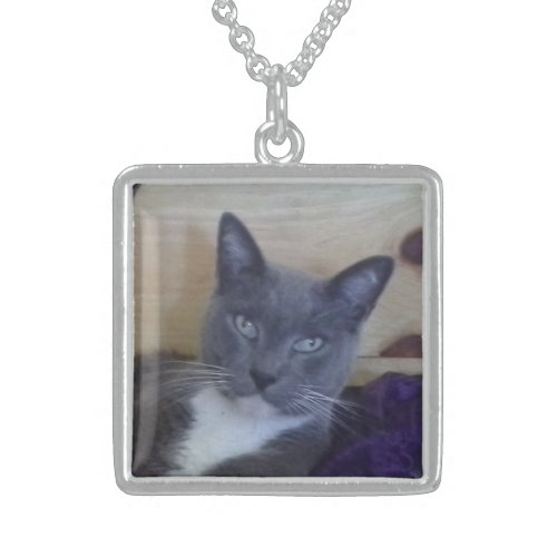 PET LOVE Sterling Silver Square Necklace