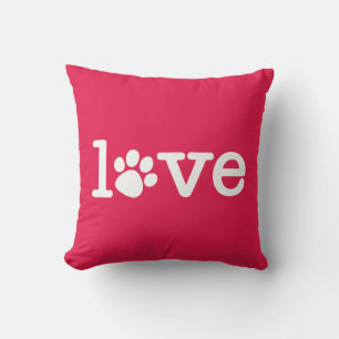Pet love throw pillow