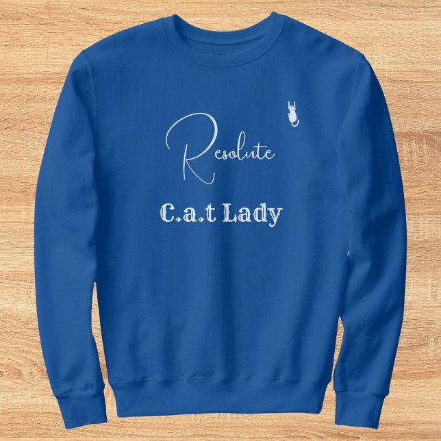 Pet Lover Blue And White Script Customized Cat Mom Sweatshirt (Creator Uploaded)