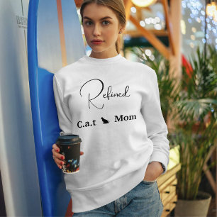 Pet Lover Customize Script Black And White Cat Mom Sweatshirt