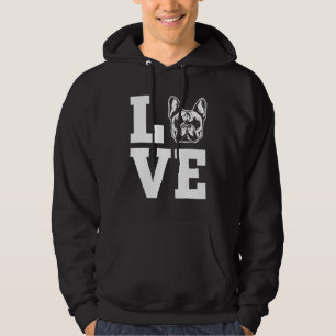 Pet Lover Dog Mom Frenchie Dad Silhouette French Hoodie