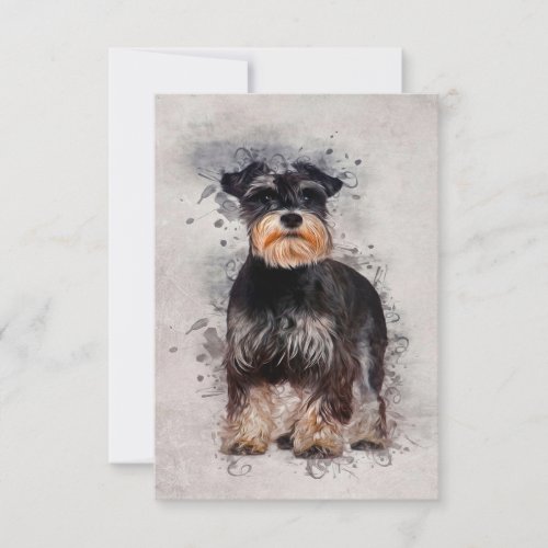 Pet lover Dog Mom  Schnauzer Dog RSVP Card