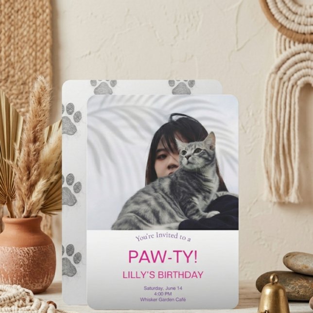 Pet Lover Elegant Modern Minimal B DAY Invitation (Creator Uploaded)
