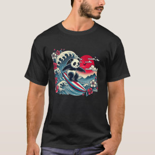 Pet Lover Flower Sunset Japanese Wave Art Surfing T-Shirt