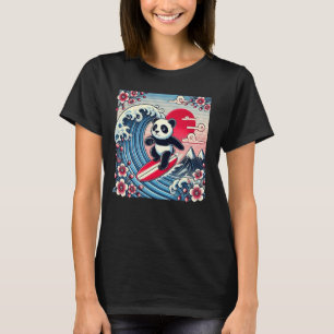 Pet Lover Flower Sunset Japanese Wave Art Surfing T-Shirt