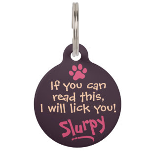 Pet Lover Funny Quote Dark Purple Lost Pet ID Tag
